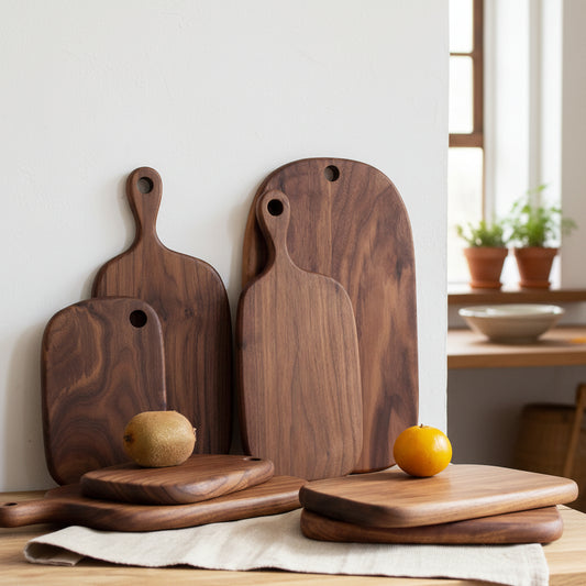Black Walnut pizza tray by WoodyKitchenware featuring a rustic design, 36x17x2cm, perfect for serving homemade pizzas.