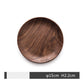 Black walnut round breakfast tray from WoodyKitchenware, featuring a smooth finish and sturdy handles for serving.
