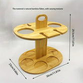 Wooden wine rack ornament by WoodyKitchenware featuring bamboo and solid wood, designed to hold and display wine bottles stylishly.