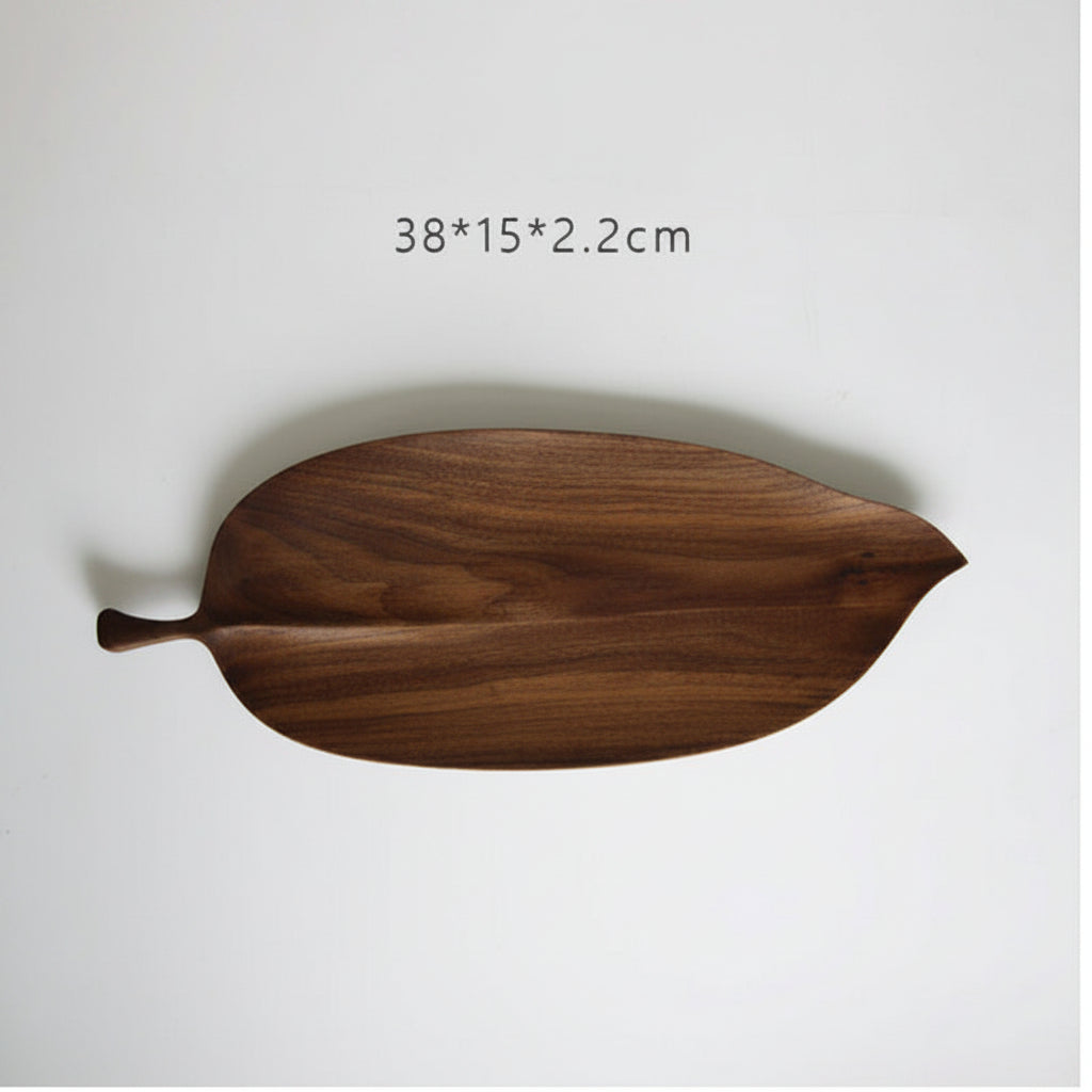 Small handmade wooden tray by Woody's Rituals, featuring glossy beech wood with forest sculpture design, perfect for serving.