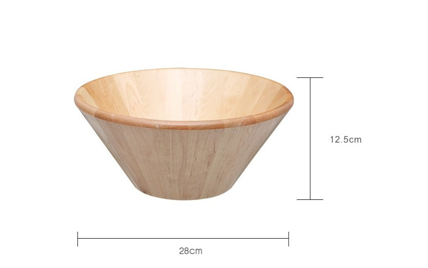 Round Japanese wooden bowl by WoodyKitchenware, made from solid birch timber, showcasing smooth natural grain and handcrafted design.