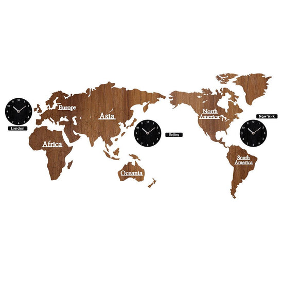 Black 3D wooden wall clock by WoodyKitchenware, handcrafted solid wood timepiece with a modern, textured design for home decor.