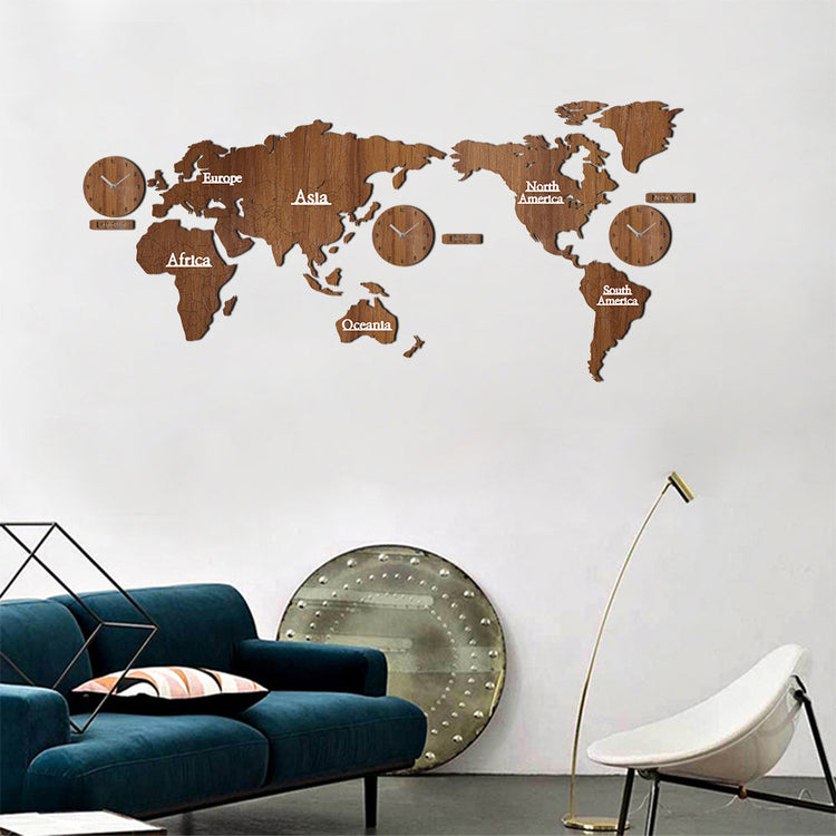 Black 3D wooden wall clock by WoodyKitchenware with handcrafted solid wood design, modern decorative timepiece for home decor.