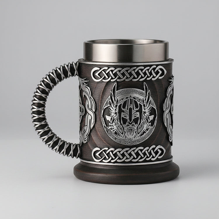 Black minimalist beer mug by Woody&