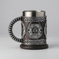 Black minimalist beer mug by Woody&