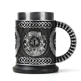 Black minimalist beer mug by Woody&