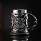 Black minimalist beer mug by Woody&