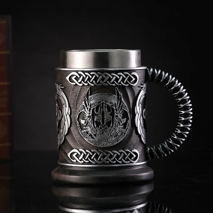 Black minimalist beer mug by Woody&