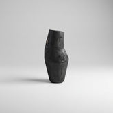 Black wooden vase by WoodyKitchenware, sculptural obelisk design crafted from solid timber, ideal for modern decorative displays.