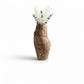Black wooden vase by WoodyKitchenware, sculptural obelisk design made from solid timber for decorative display.
