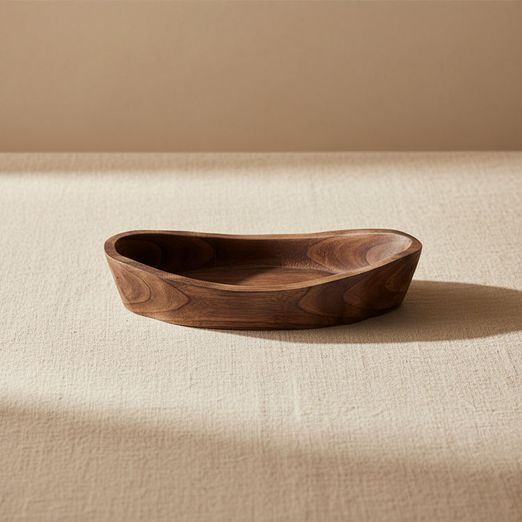 Black wooden vase by WoodyKitchenware, sculptural obelisk design, handcrafted solid timber vase for modern home decor.