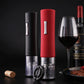 Black electric wine opener set with automatic corkscrew, foil cutter, and can opener from WoodyKitchenware by WoodyKitchenware.