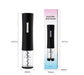 Black electric wine opener set by WoodyKitchenware with automatic corkscrew, foil cutter, and can opener for easy wine opening.