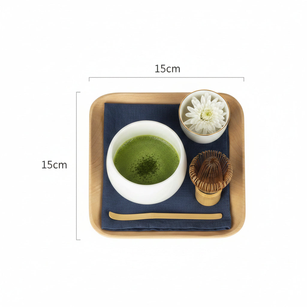 Japanese-style black walnut wooden plate by WoodyKitchenware, elegant square tray for breakfast or snacks, natural wood finish.