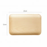 Square Japanese-style black walnut wooden plate from WoodyKitchenware, ideal for breakfast and snacks.