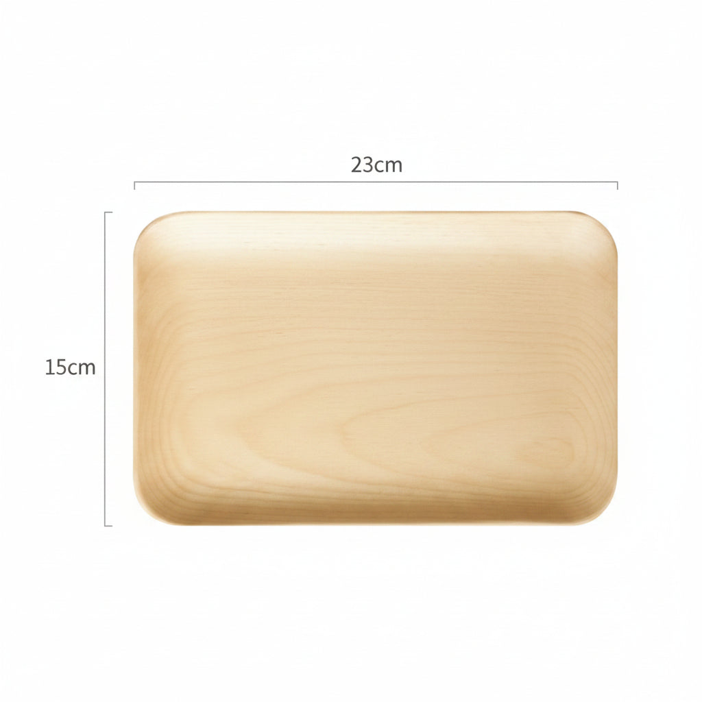 Square Japanese-style black walnut wooden plate from WoodyKitchenware, ideal for breakfast and snacks.