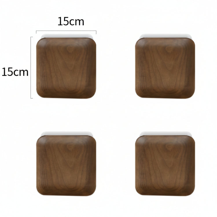 Japanese-style black walnut wooden plate by WoodyKitchenware, elegant square tray for breakfast or snacks with natural wood grain.