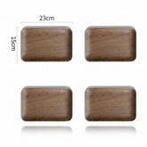 Square Japanese-style black walnut wooden plate by WoodyKitchenware, perfect for breakfast or snacks, with a smooth elegant finish.
