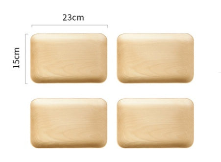 Japanese-style black walnut wooden plate from WoodyKitchenware, elegant square tray ideal for breakfast or snacks.