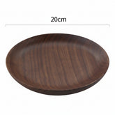 Japanese-style black walnut wooden plate by WoodyKitchenware, square tray perfect for breakfast and snacks, elegant and natural.