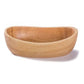 Natural thick bottom rubber wood boat-shaped salad bowl by WoodyKitchenware, ideal for serving salads and appetizers.