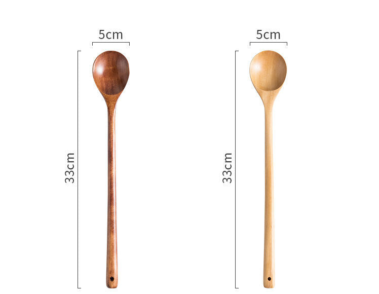 Extra-long wooden cooking spoon by WoodyKitchenware, ideal for stirring in deep pots and cooking tasks. Brown, sturdy, and natural.