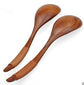 Set of three brown wooden spoons with tie wires from WoodyKitchenware, handcrafted wooden tableware by WoodyKitchenware.