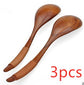 Set of three brown wooden spoons with tie wires from WoodyKitchenware by WoodyKitchenware, ideal for cooking and serving.