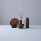 Retro wooden vase with Zen Tuo pattern by WoodyKitchenware, showcasing solid timber craftsmanship and intricate design details.