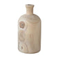 Retro wooden vase with Zen Tuo pattern, solid timber design by WoodyKitchenware, showcasing intricate craftsmanship and natural wood grain.