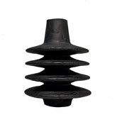 Retro wooden vase with Zen Tuo pattern, crafted from solid timber by WoodyKitchenware, suitable as a decorative candlestick or vessel.