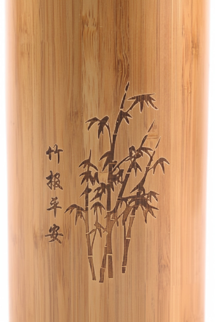 Hand-finished bamboo and steel vessel from WoodyKitchenware Zen Infuser, showcasing a sleek, natural design for herbal infusions.
