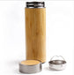 Hand-finished bamboo and steel travel mug by WoodyKitchenware, designed for coffee, tea, or drinks on the go.