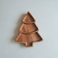 Walnut Christmas Tree compartment tray by WoodyKitchenware, elegant holiday serving platter with festive tree design, perfect for holiday entertaining.