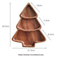 Walnut Christmas Tree compartment tray by WoodyKitchenware, featuring festive holiday design and multiple sections for serving treats.