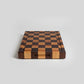 Dark brown Acacia Mangium thick cutting board by WoodyKitchenware, durable and stylish kitchen essential, 35x25x2.6cm.