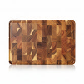 Dark brown WoodyKitchenware Acacia Mangium thick cutting board, durable and stylish kitchen essential, 35x25x2.6 cm.