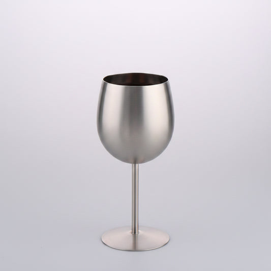 Artisan stainless steel chalice called The Sovereign Stem by WoodyKitchenware, featuring a sleek, polished design.