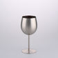 Artisan stainless steel chalice called The Sovereign Stem by WoodyKitchenware, featuring a sleek, polished design.