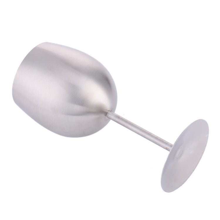Artisan stainless steel chalice called The Sovereign Stem by WoodyKitchenware, featuring a sleek, polished design.