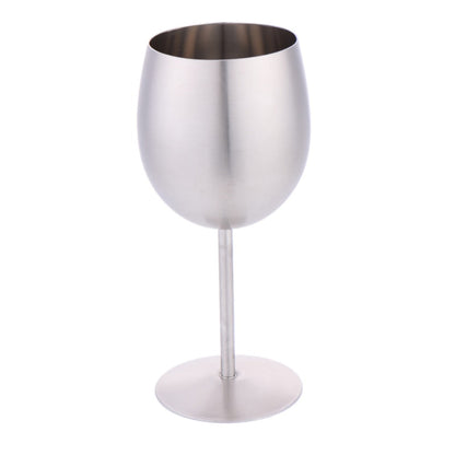 Artisan stainless steel chalice called The Sovereign Stem by WoodyKitchenware, featuring a sleek, polished design.