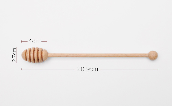 Wooden long handle honey coffee stirrer by WoodyKitchenware, elegant beechwood mixing spoon for stirring beverages.