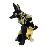 Anubis Dog-God resin wine rack ornament by WoodyKitchenware, featuring a mystical dog-god figure holding a wine bottle.