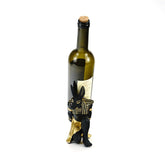 Anubis Dog-God wine rack by WoodyKitchenware, resin ornament featuring an ancient Egyptian-inspired dog deity for mystical décor.