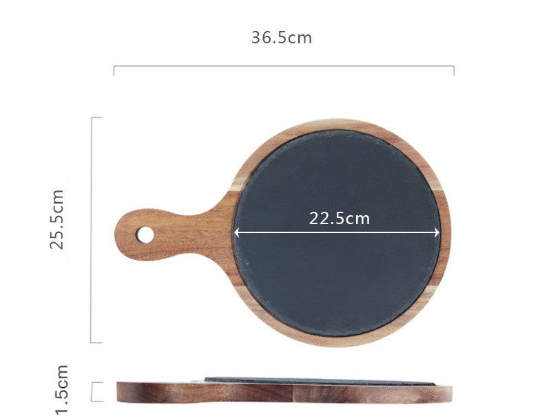 Rustic rectangular wooden serving tray by WoodyKitchenware, ideal for sushi, pastries, desserts, and steaks.