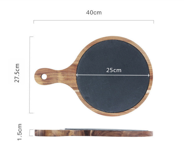 Rustic rectangular wooden serving tray by WoodyKitchenware, perfect for sushi, pastries, desserts, and steaks.