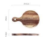 Rustic rectangular wooden serving tray by WoodyKitchenware, perfect for sushi, pastries, desserts, and steaks.