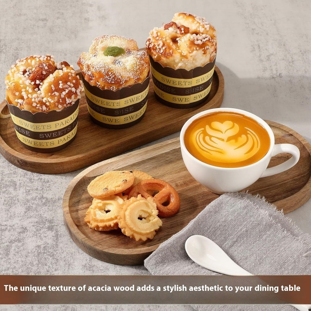 Acacia wood tray by WoodyKitchenware, rectangular Kyoto tray with smooth, natural wood finish for serving and display.