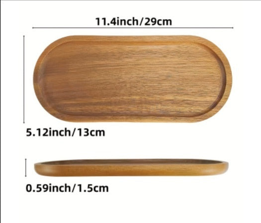 Acacia wood tray by WoodyKitchenware, rectangular Kyoto tray with smooth finish, ideal for serving or display.