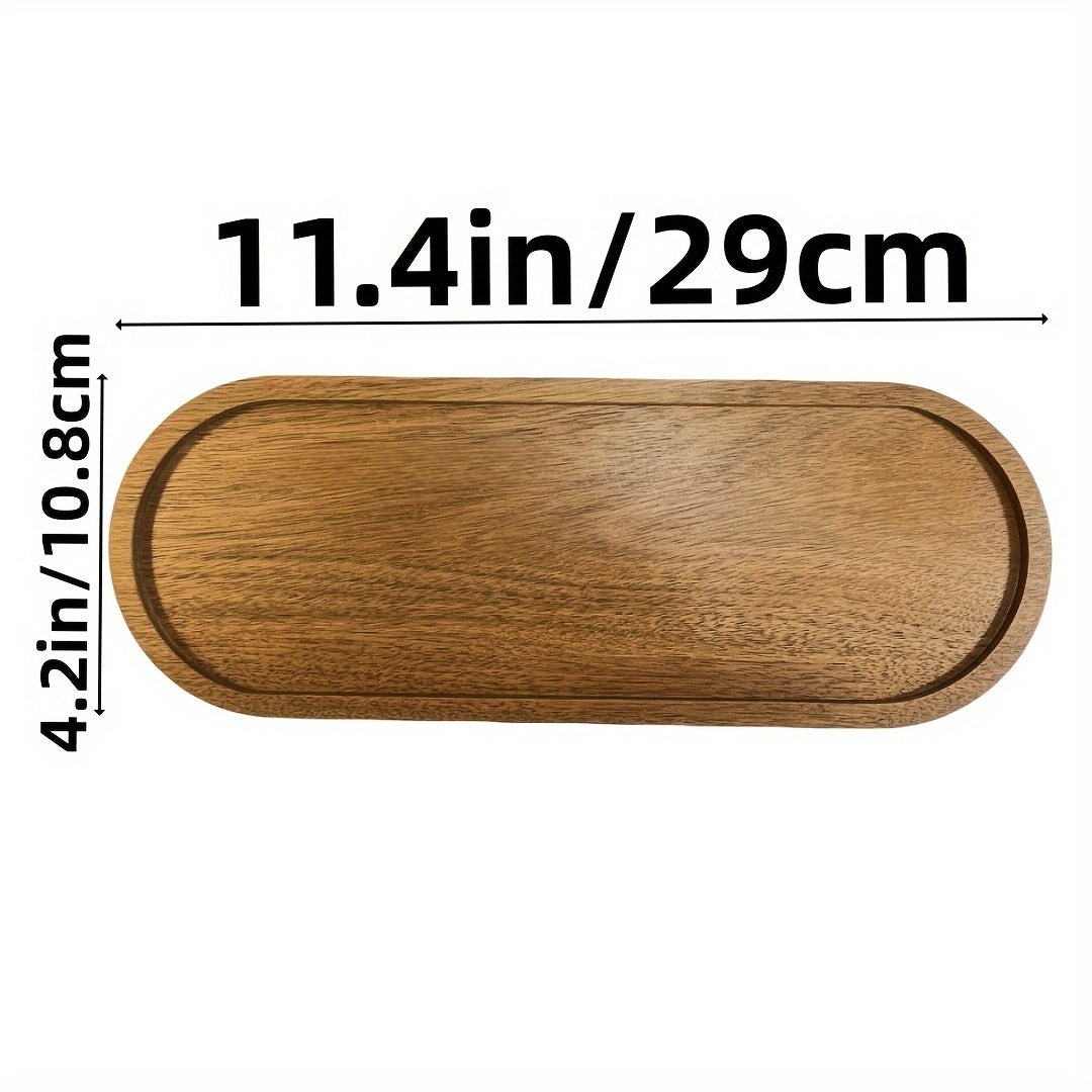 Rectangular acacia wood tray by WoodyKitchenware, featuring a smooth, natural finish perfect for serving or display.